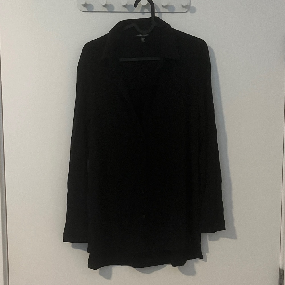 Eileen Fisher Black Button Down Shirt